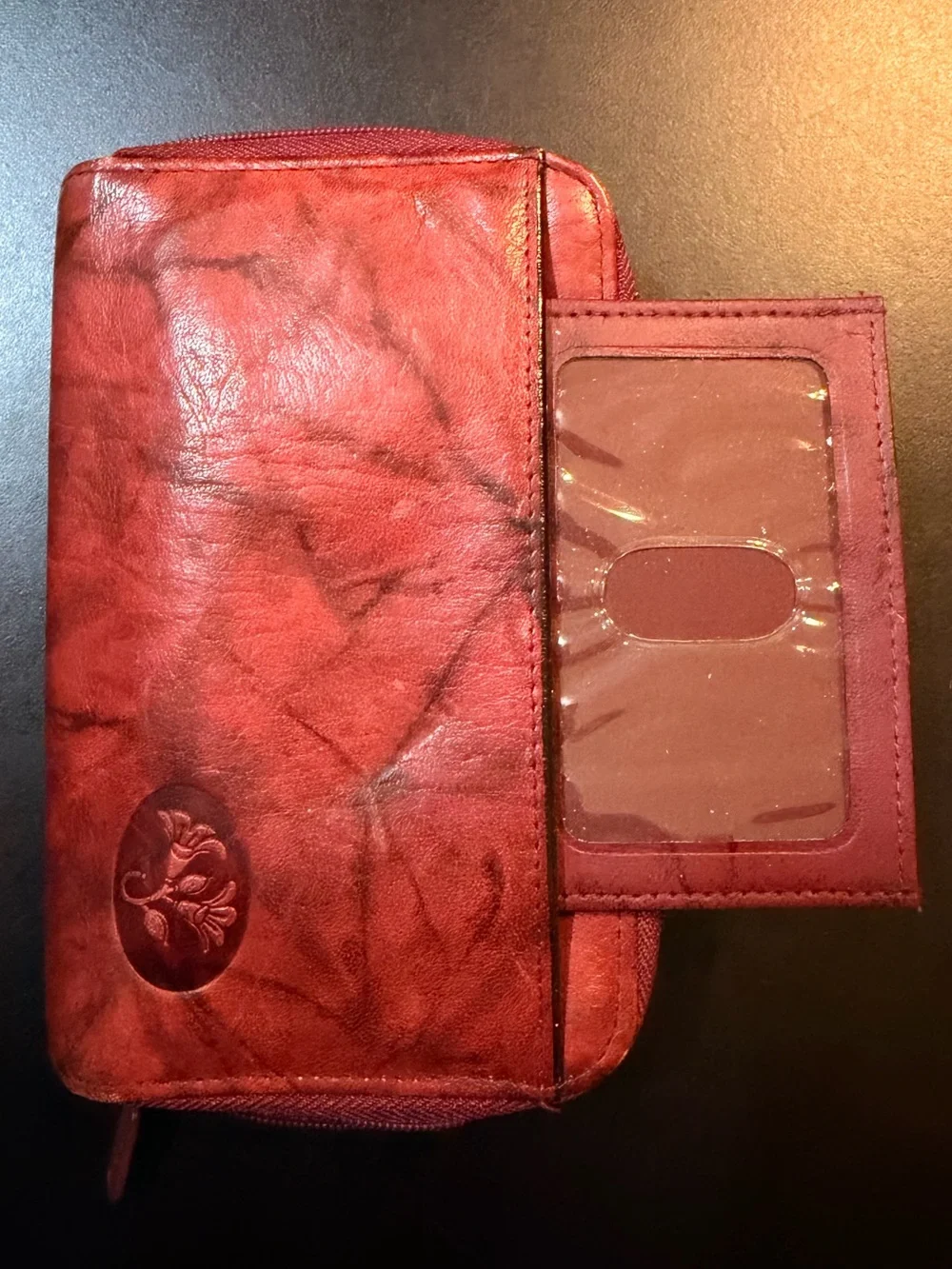 Buxton Heiress Double Zip Organizer Wallet Mahogany New w/o Tags